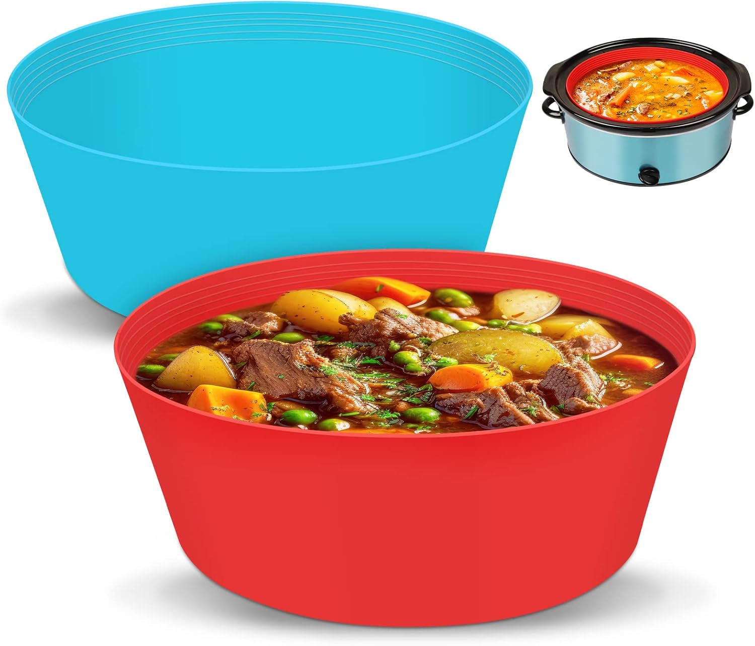 Silicone Slow Cooker Liners fit CrockPot 78 Quart Oval Slow Cooker，Reusable