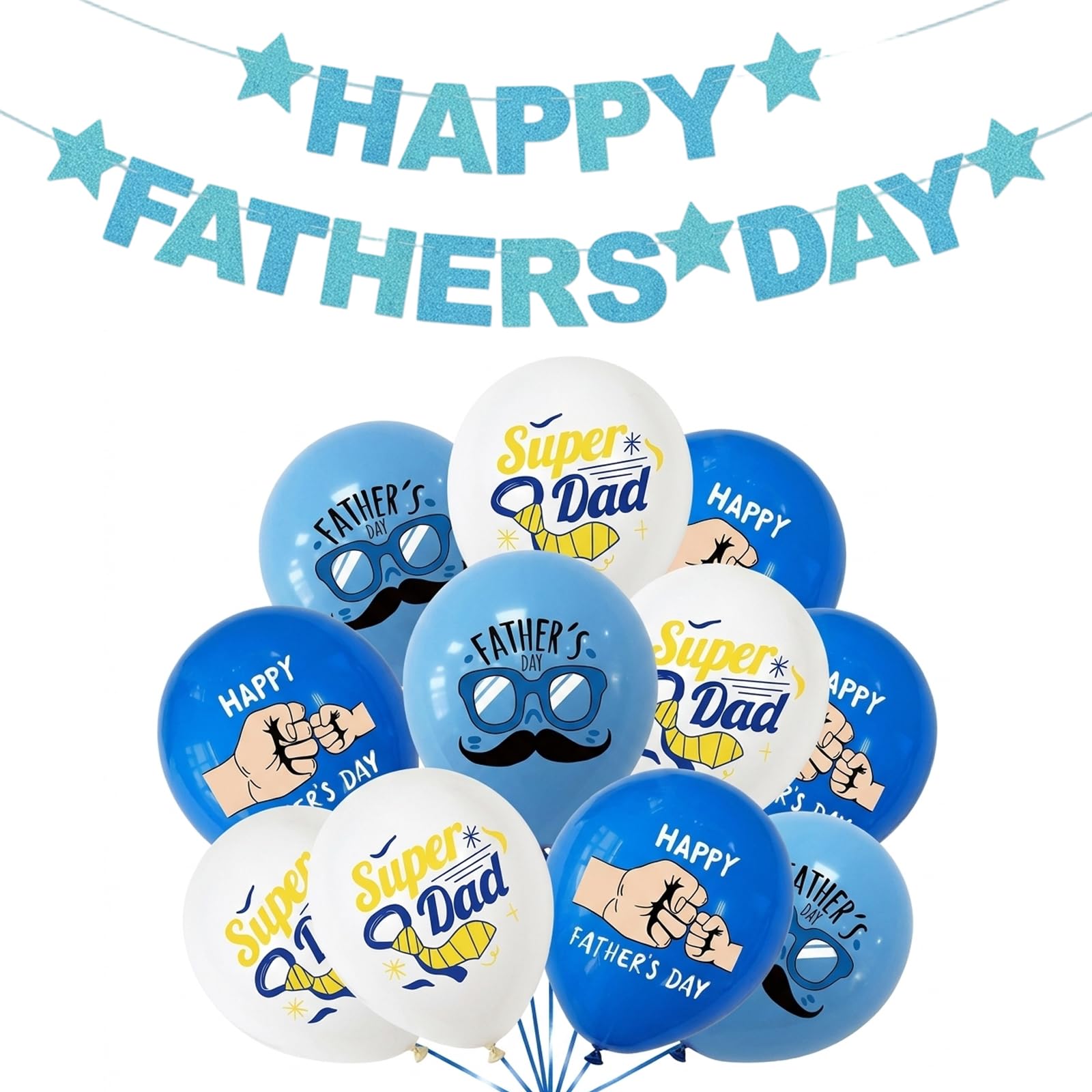 13-Piece Fathers Day Decorations, Premium Fathers Day Balloons and Fathers Day Banner Set, Complete Party Decor for Indoor and Outdoor Celebrations, Fathers Day Decoration Kit