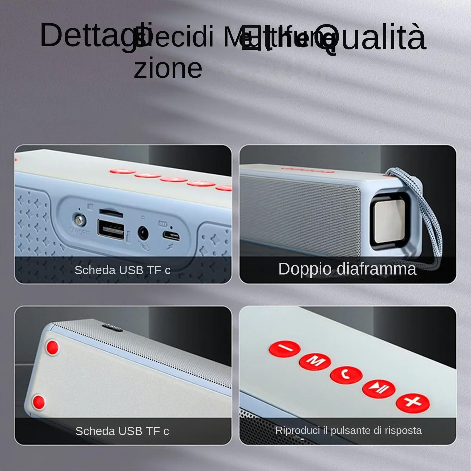 Altoparlante Wireless Altoparlante Musicale Portatile con Audio Nitido e | Batteria Ricaricabile per Adulti e Ragazzi, Ideale per Picnic Spiaggia Campeggio Viaggi e Camera da
