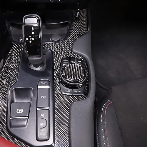 Miniatura 3 de Daeiclru Cubierta de perilla multimedia de control central de fibra de carbono suave para Toyota Supra GR A90 A91 MK5 2019-2022, cubierta de botón