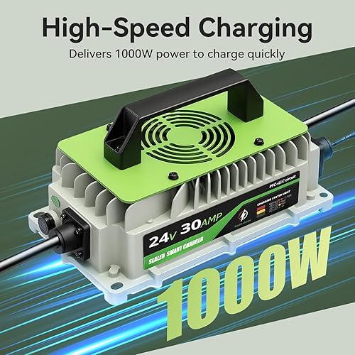 Miniatura 2 de Cargador de batería de litio de 24 V, cargador de 30 A, cargador de batería de 24 voltios para carretilla elevadora, RV, barco, motor de arrastre,