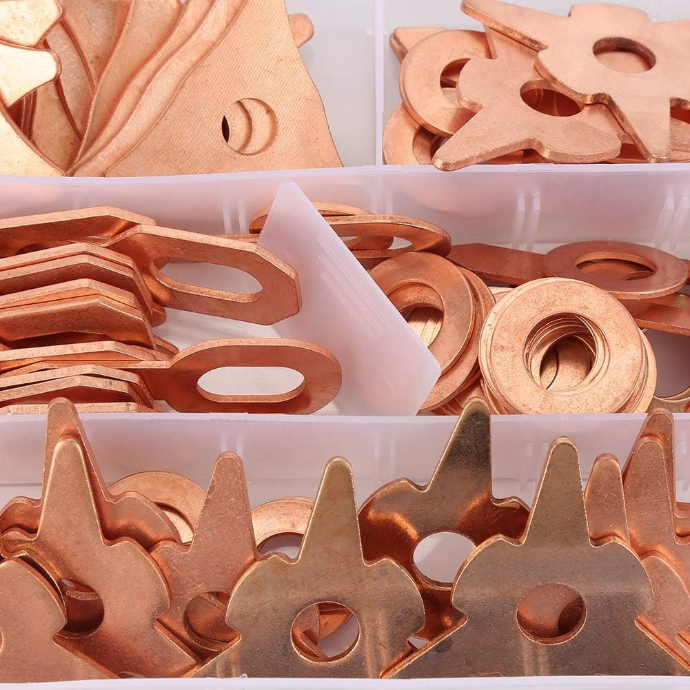 Triangle Dent Puller Ring, 110 Dent Puller Washers, Durable Copper Iron Plating for Repairing Sheet Metal welds for Motor Vehicles