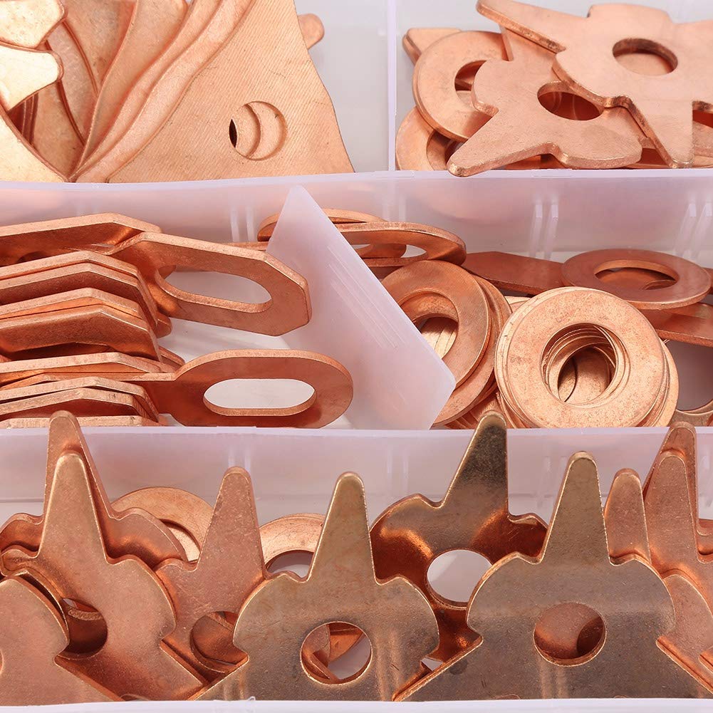 Dent tirant des Anneaux, 110pcs Dent tirant des Anneaux d'extracteur Triangle OT Rond pour Le kit de Soudure de réparation de carrosserie Kit de Soudure de Bricolage Triangle Dent tirant l'anneau