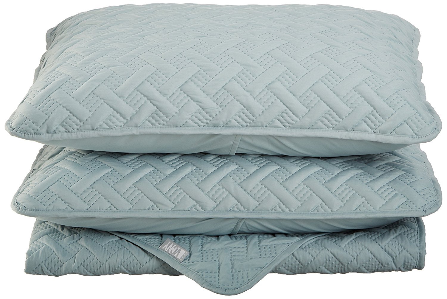 VCNY Home Nina Collection Quilt Set-Ultra-Soft Reversible Coverlet Bedding-Lightweight, Cool, and Breathable Bedspread, Machine Washable, Full/Queen, Blue