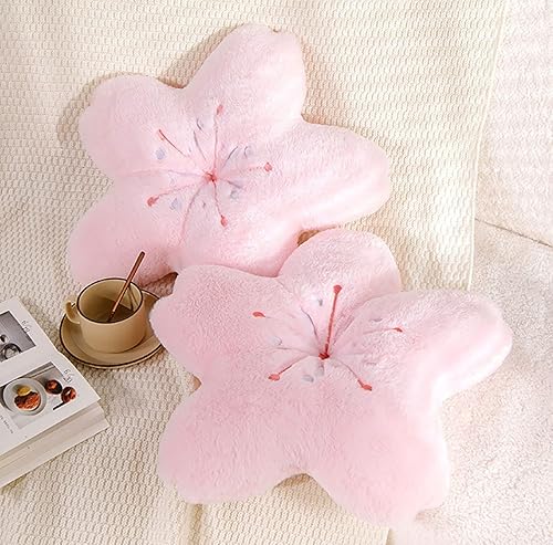 Miniatura 3 de Cute Cherry Blossom Decorative Plush Pillow for Bedroom Balcony Living Room Sofa Chair car Cushion (Pink) (17.7 * 17.7, Pink)