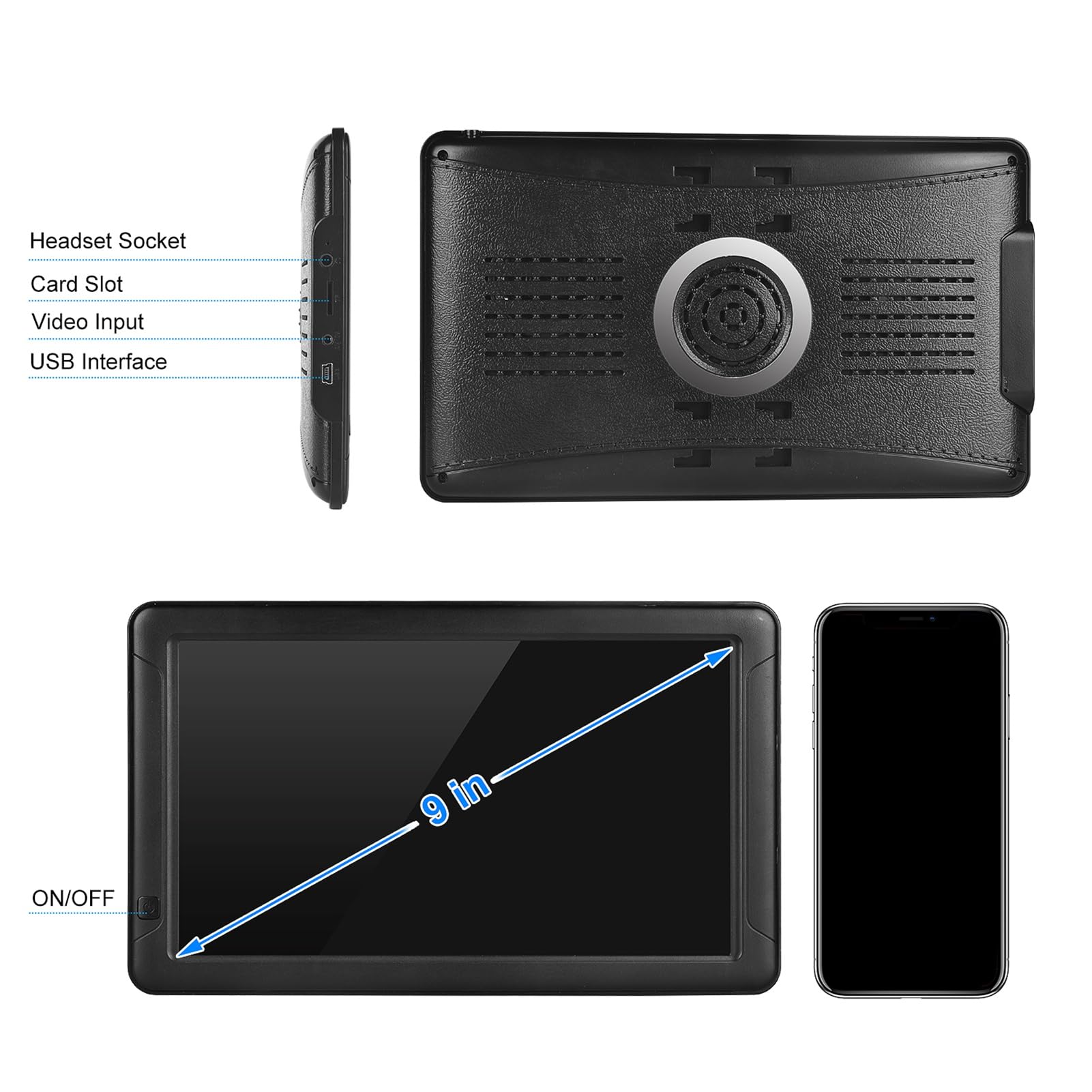 Navegación GPS para automóvil de 9 Pulgadas Pantalla táctil de orientación por Voz de Puntos de interés Grandes 800 × 480 Portátil para Conductores de Camiones Navegador GPS