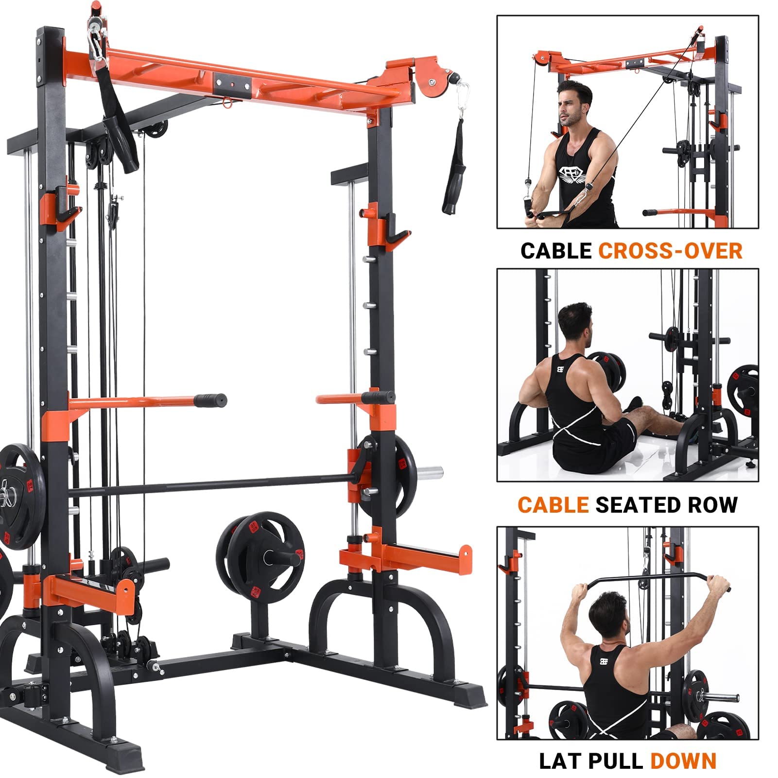 Buy Mikolo Smith Machine, MultiFunctional Power Cage with LAT Pulldown