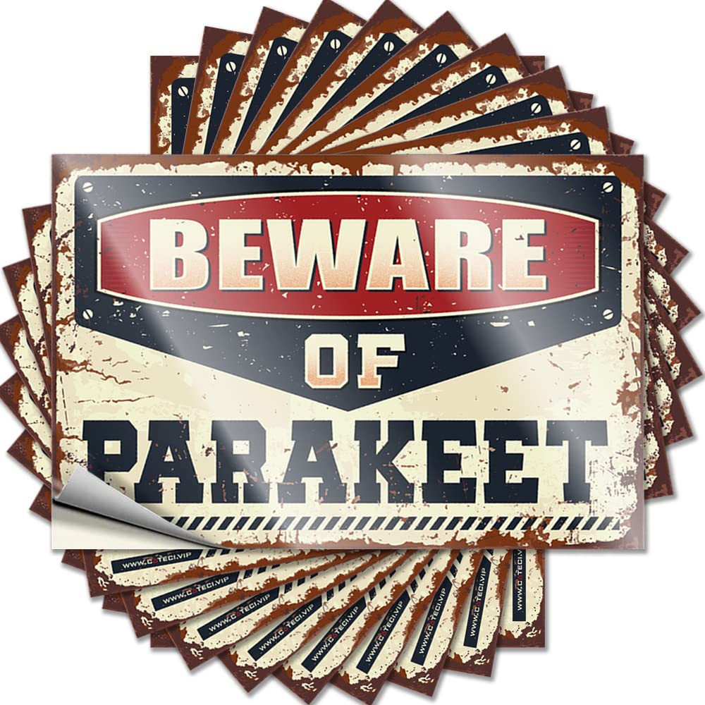 Fzfn Men's Colour Tattoo Gaming Room Accessories Custom Stickers, Wall Waterproof Beware Of Parakeet For Hydro Flask | Punk Vinyl Decals For Billiards Holiday Gift(8X12cm)