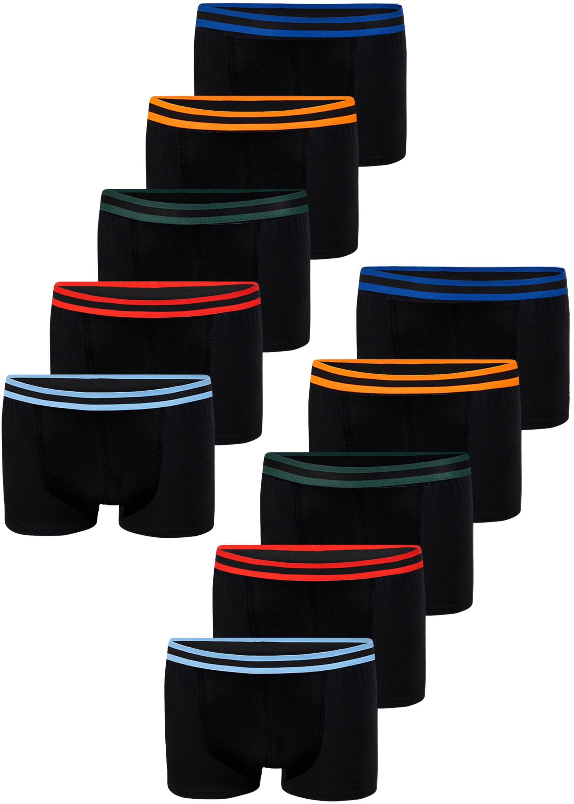 LOREZA ® 10 Boxers pour garçon Coton Enfant sous-Vêtements 2 à 15 Ans