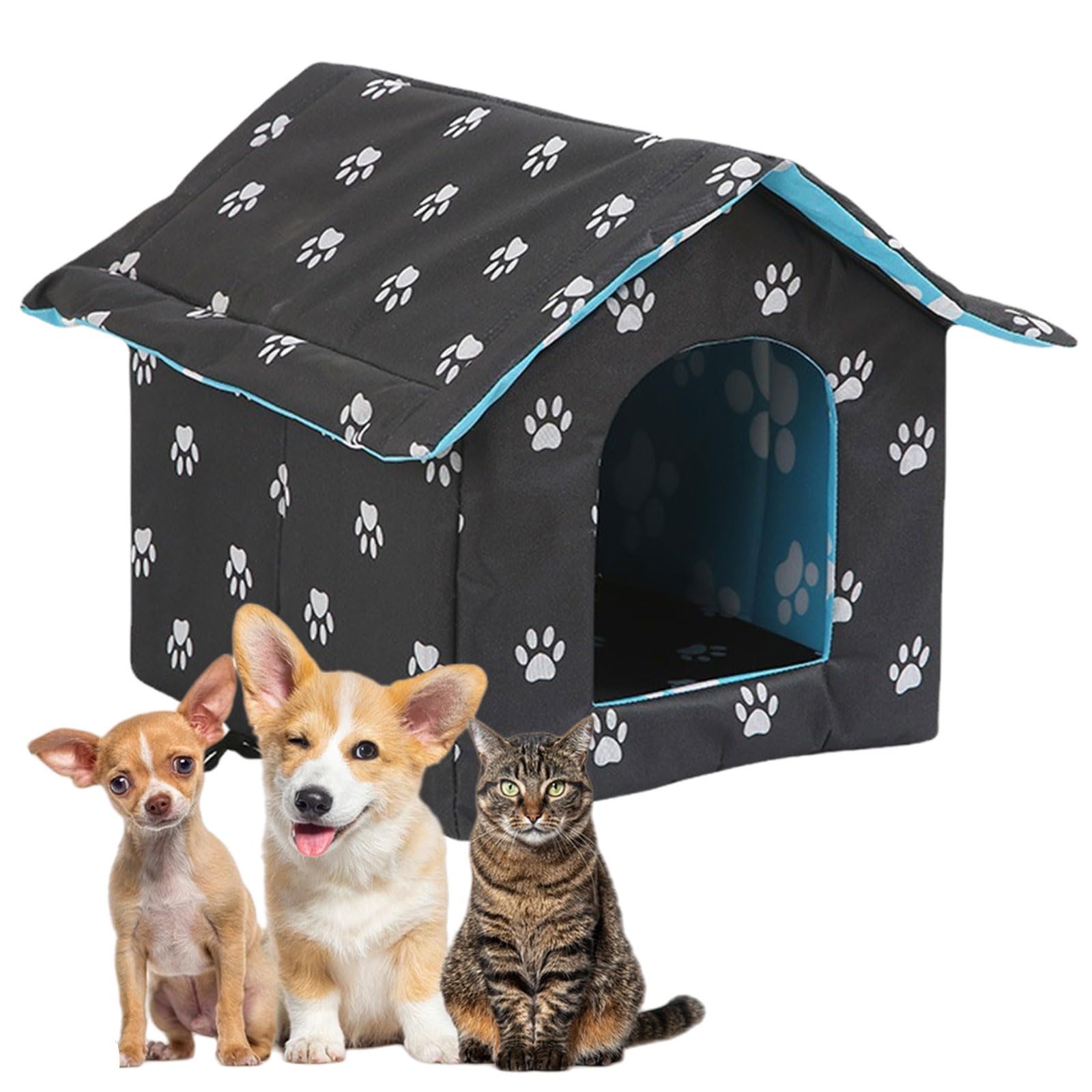 Maison Pour Chat Extérieur Imperméable Et Chaude 45x35x34 Cm - Abri D'Hiver Pour Terrasse, Jardin, Garage - 8
