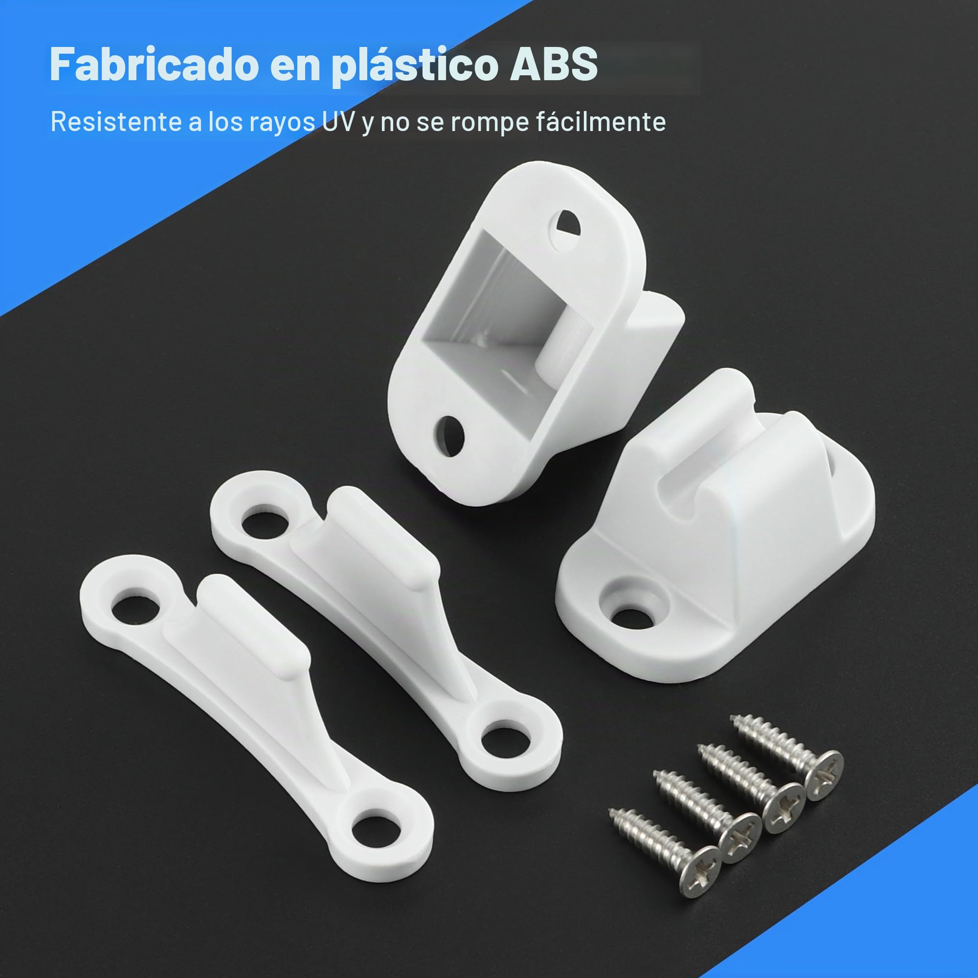 3 Pares Cierre de Puerta para Caravana Blanca,Retenedor de Puerta Autocaravana Retenedor Puerta Caravana de Plástico para Caravanas Autocaravanas con Tornillo