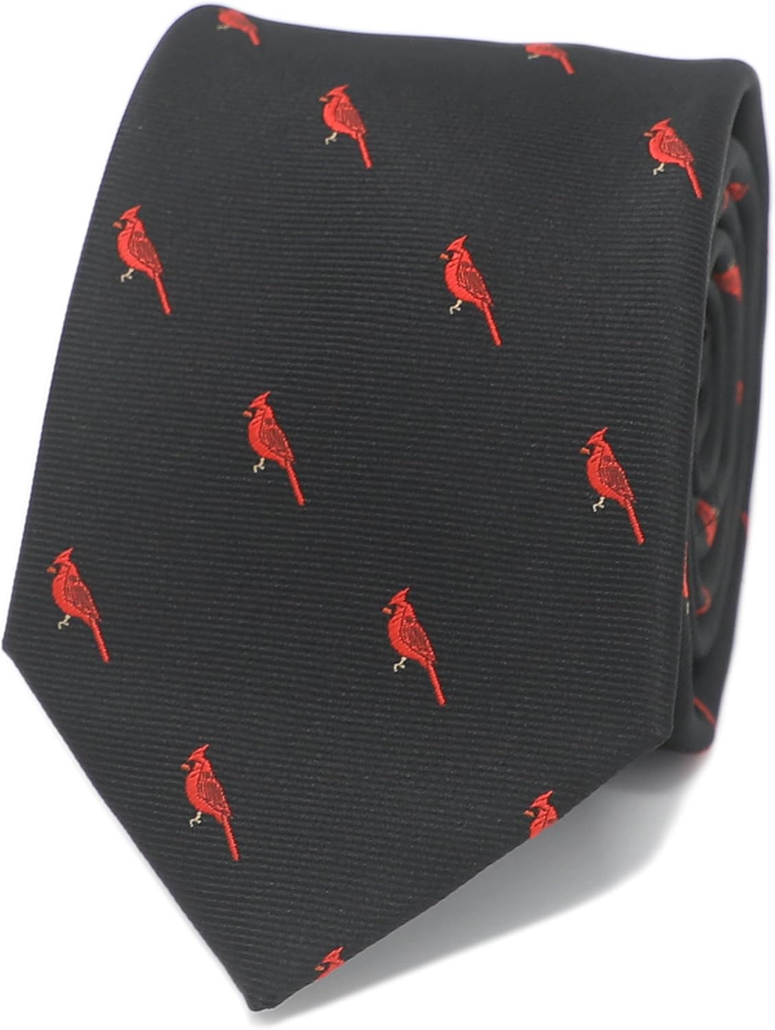 Red Birds Pattern Necktie With Gift Box Northern Cardinal Pattern Tie