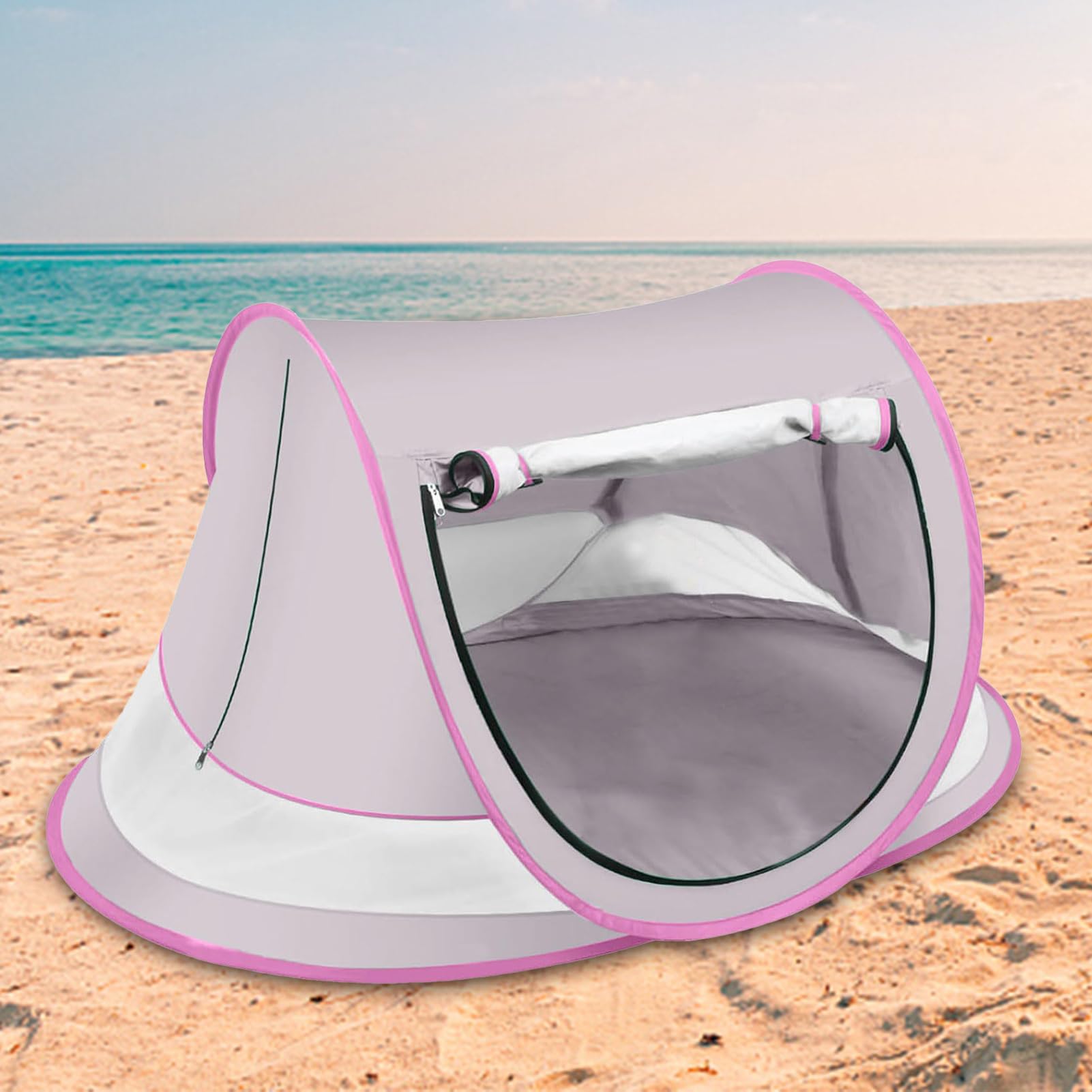 Ombrellone Baby per Spiaggia - Sole Bambini Ombrellone, UPF 50+ Impermeabile Sabbia Pieghevole Esterno per Lago Picnic Escursionismo Campeggio Giardino Parco