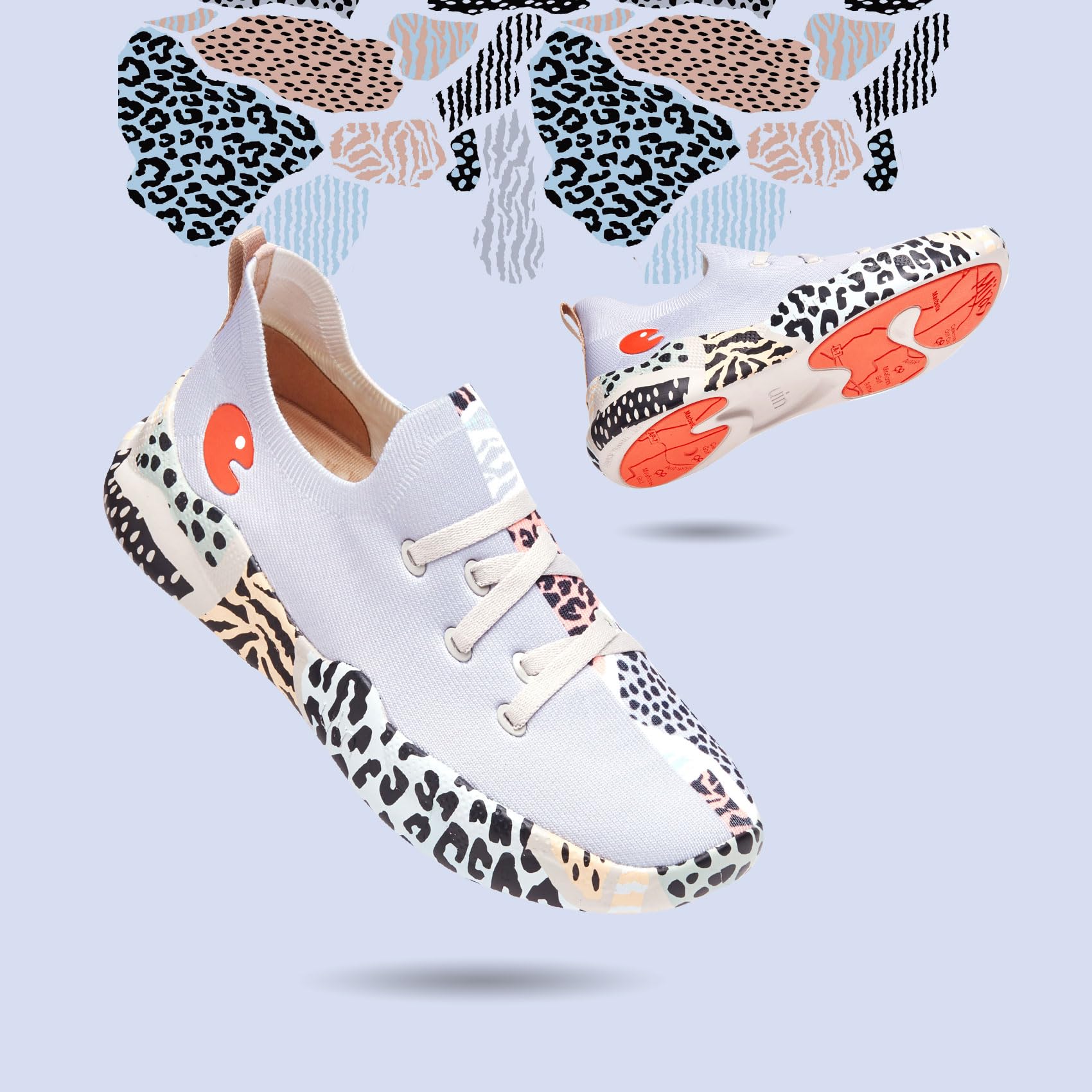 UIN Scarpe da Ginnastica Leggere da Passeggio Leggere Scivolate Occasionali Scarpe da Ginnastica da Tennis Dipinte con Comodo