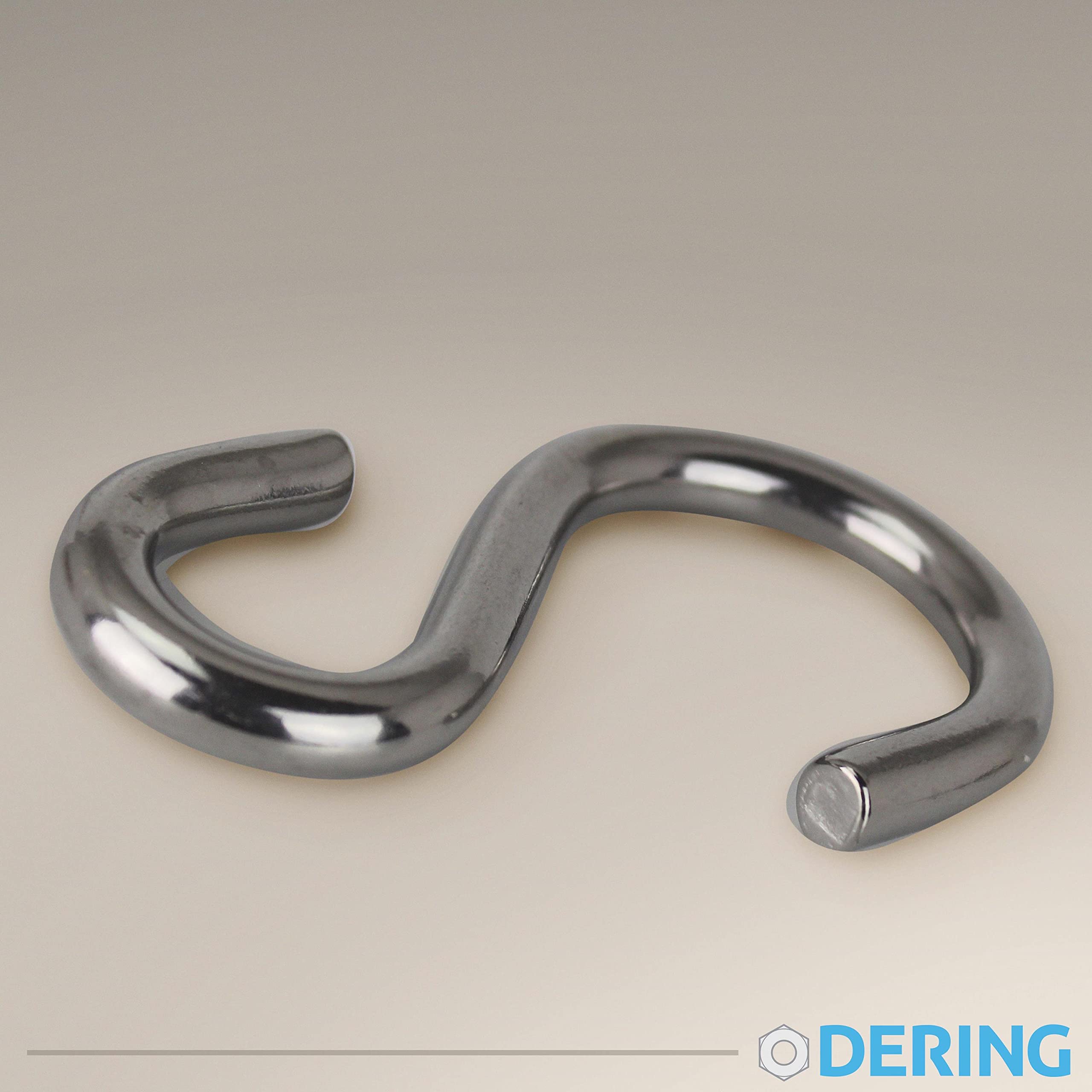DERING S Haken Edelstahl 67 mm 50 Stück Kleiderbügel Fleischerhaken Gardinenhaken