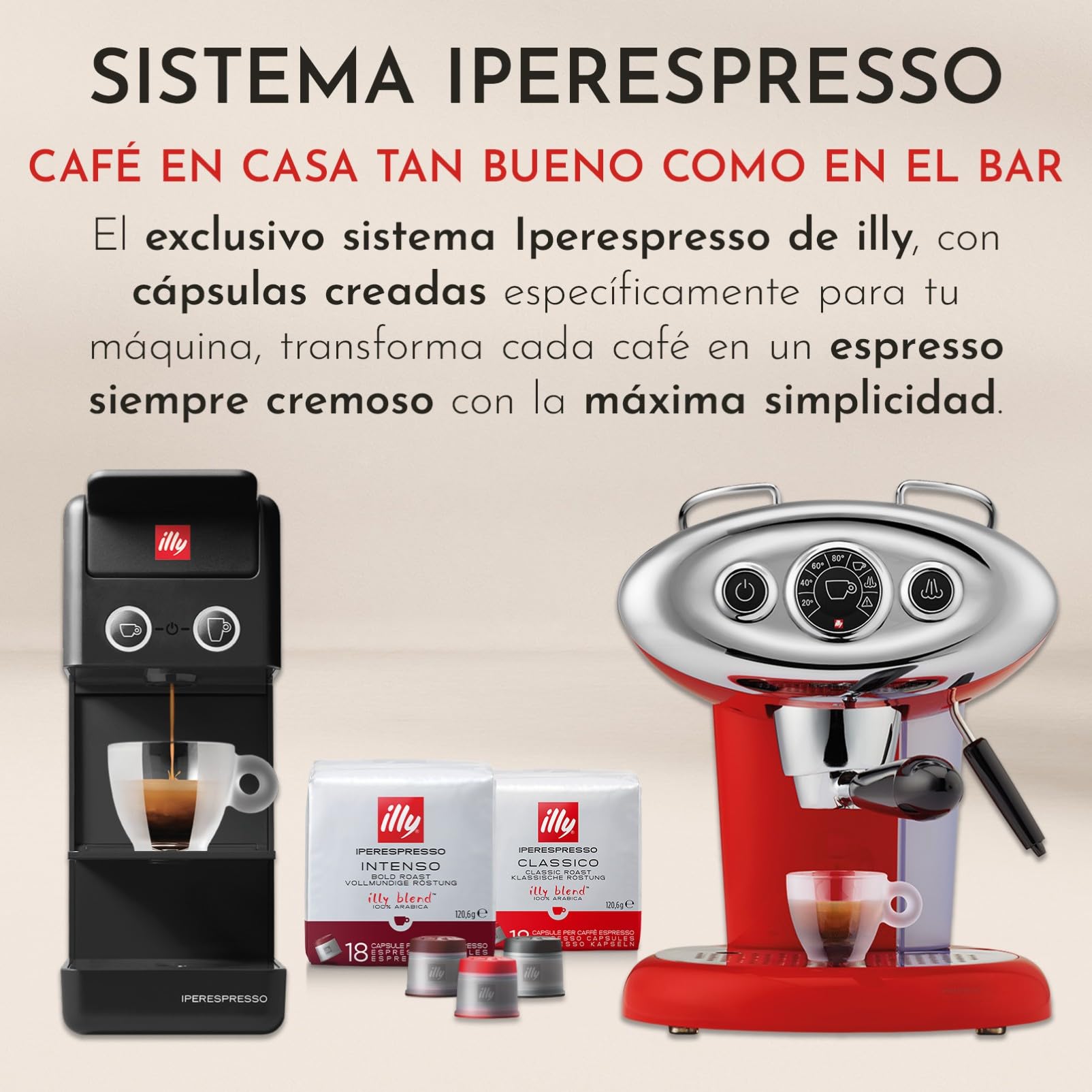 illy, Máquina de Café Iperespresso Y3.3 para Café Espresso y Americano, Rejilla de dos Alturas, Apagado y Descalcificación Automática, Compatible con Cápsulas Iperespresso, Color Negro