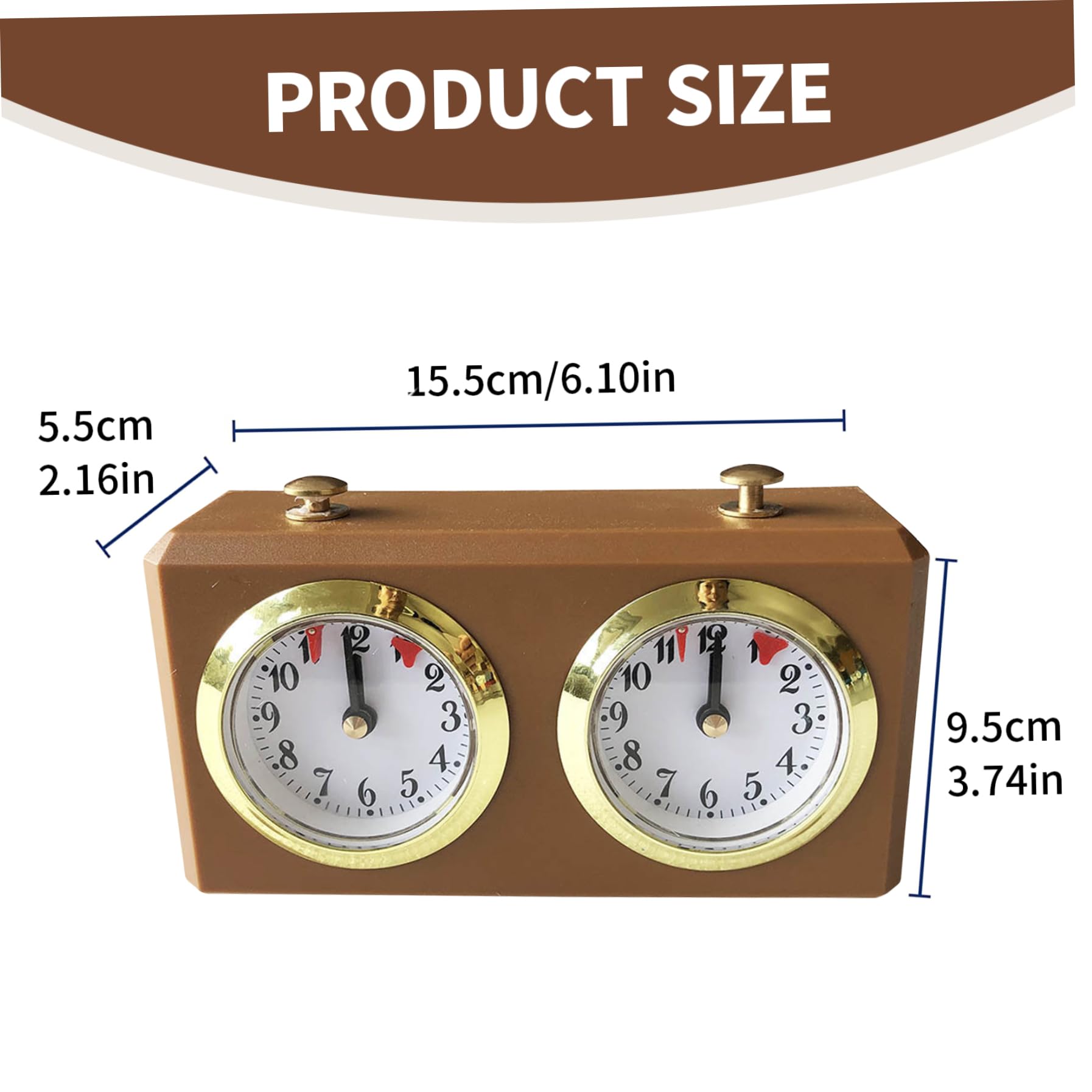 Horloge d'échecs, minuterie d'échecs mécanique Professionnelle avec Bouton de démarrage de synchronisation, minuterie 'Horloge Portable analogique 6x4x2 pour Board International