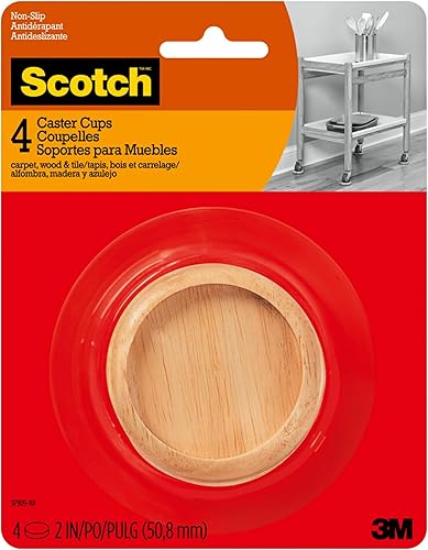 Scotch Copas giratorias, de madera de roble redonda de 2 pulgadas, 4 por paquete, protectores de suelo para patas de silla, almohadillas para