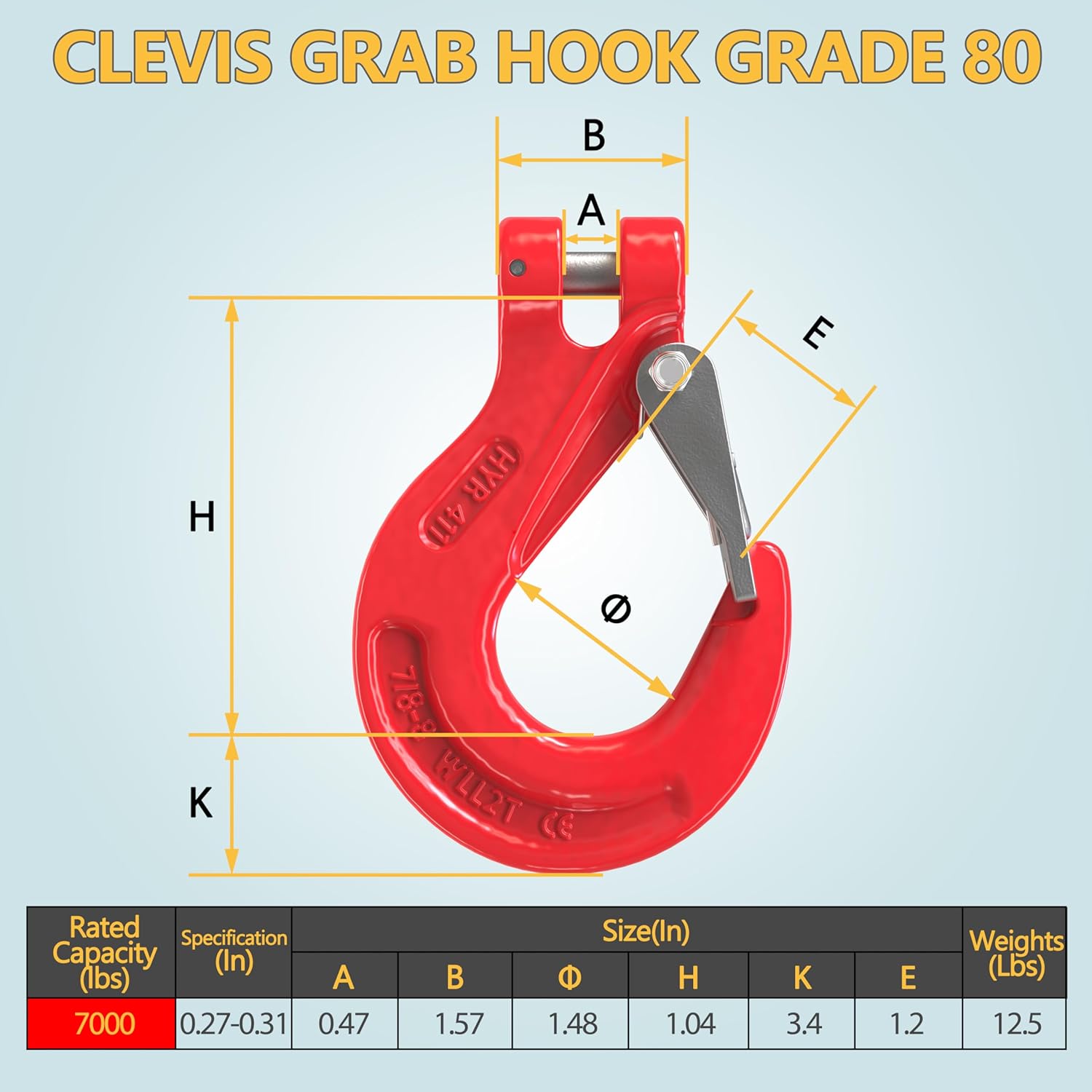 Lifting Chains with Adjuster Hooks, 5/16 Inch x 10 Ft, 7000lbs / 3.18 Tons, Heavy Duty Industrial Chain Slings for Engine Hoist with 2 Legs Grab Hook - Image 4