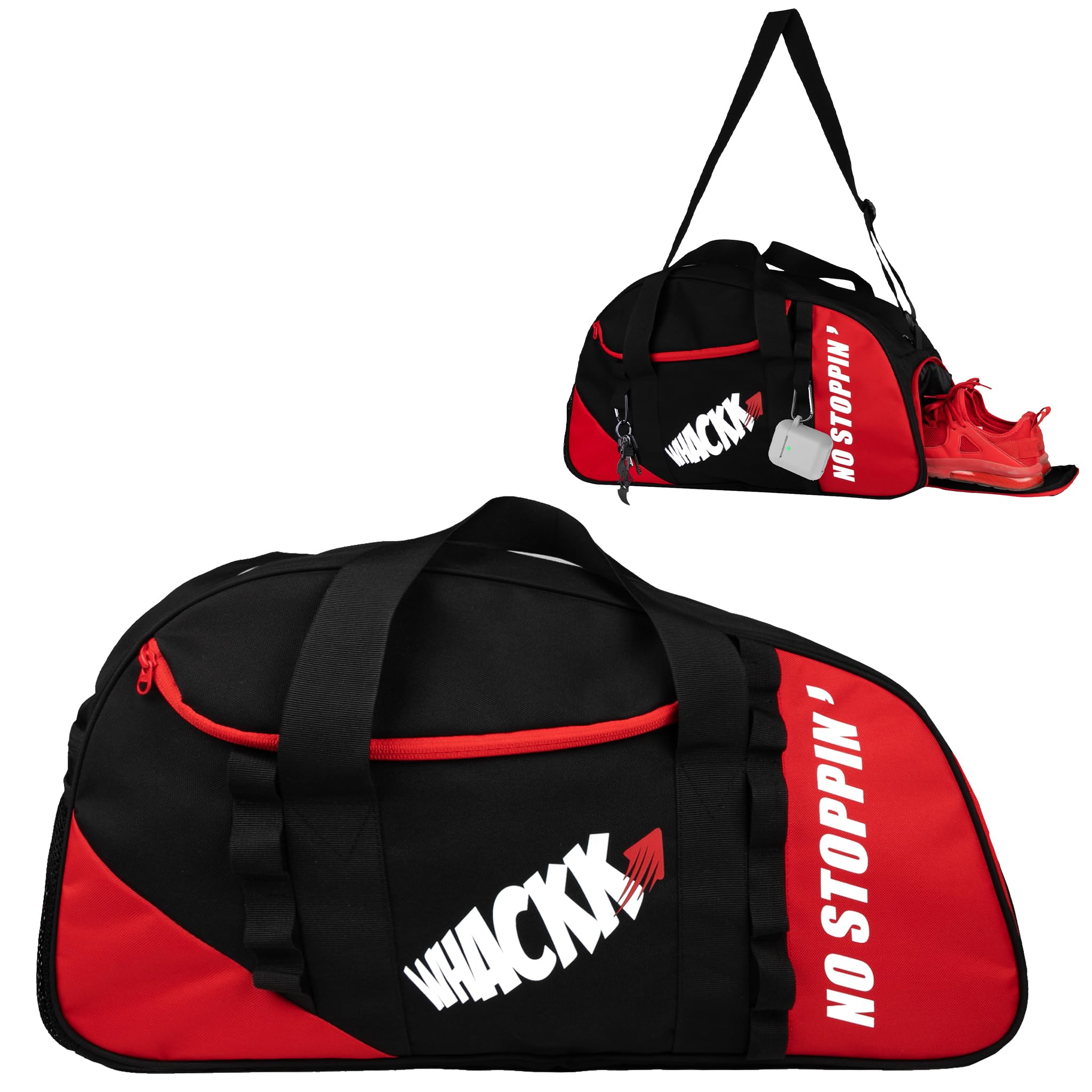 Attirant Red Blk 32L |Gym Fitness workout Training Sports Travel duffle bag separate shoe pocket |Multipurpose Carry Bag | Adjustable Strap|Unisex|Lightweight |Sports Kit | Swimming | Men Women-image-25