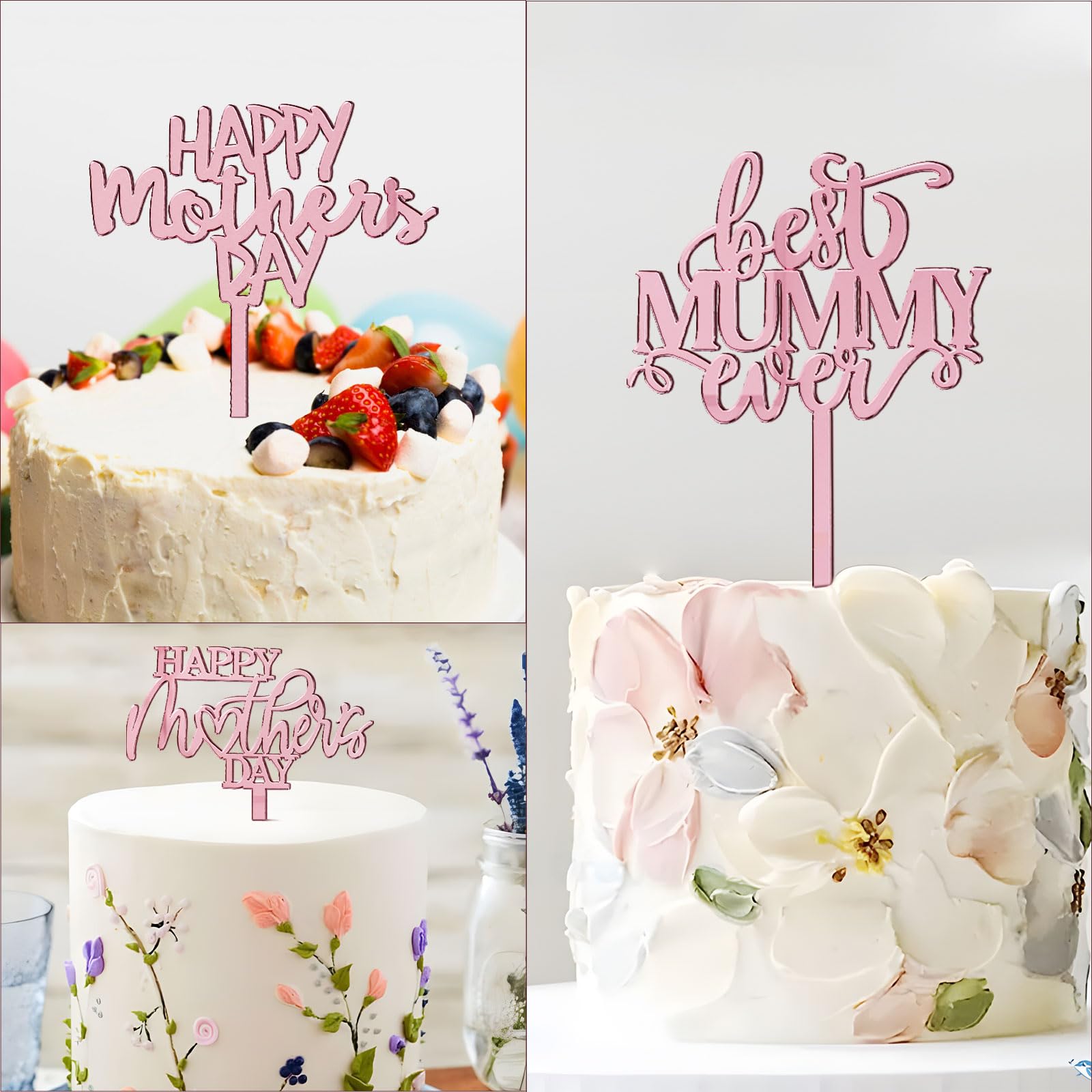 Gyufise 1 confezione da 1 topper per torta per la festa della mamma con