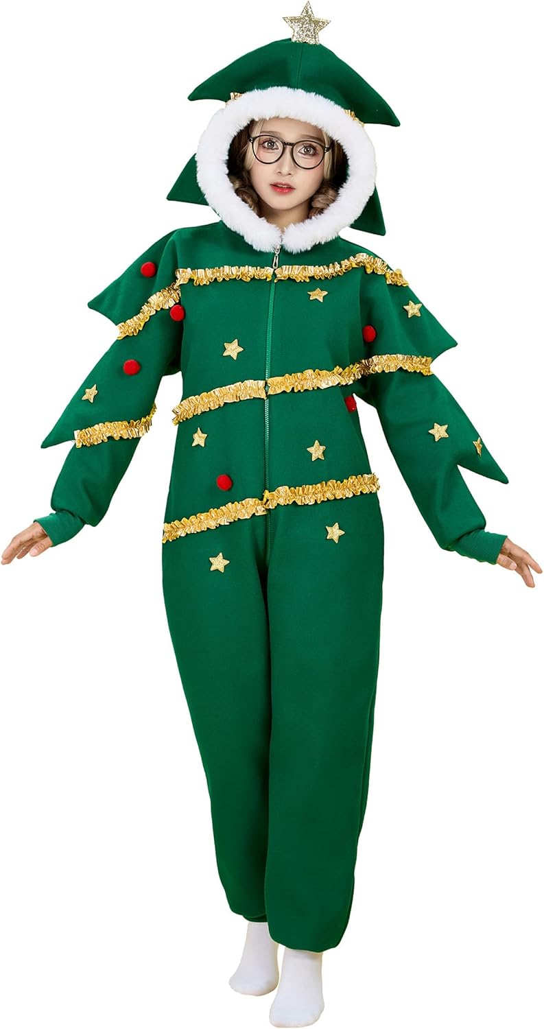 haikyuu Women Christmas Tree Cosplay Christmas Onesie Pajamas Funny Party Costume