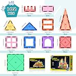 Magnetic Tiles Building Blocks 102pcs Advanced Set STEM Toys for 3+ Year Old Boys and Girls Montessori Toys Toddler Kids Activities Games Christmas New Year Gifts