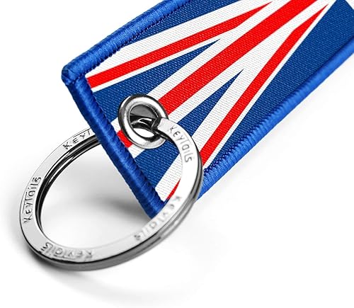 Miniatura 3 de KEYTAILS Llaveros, Union Jack de alta calidad, etiqueta de la bandera británica para automóvil, motocicleta, UTV