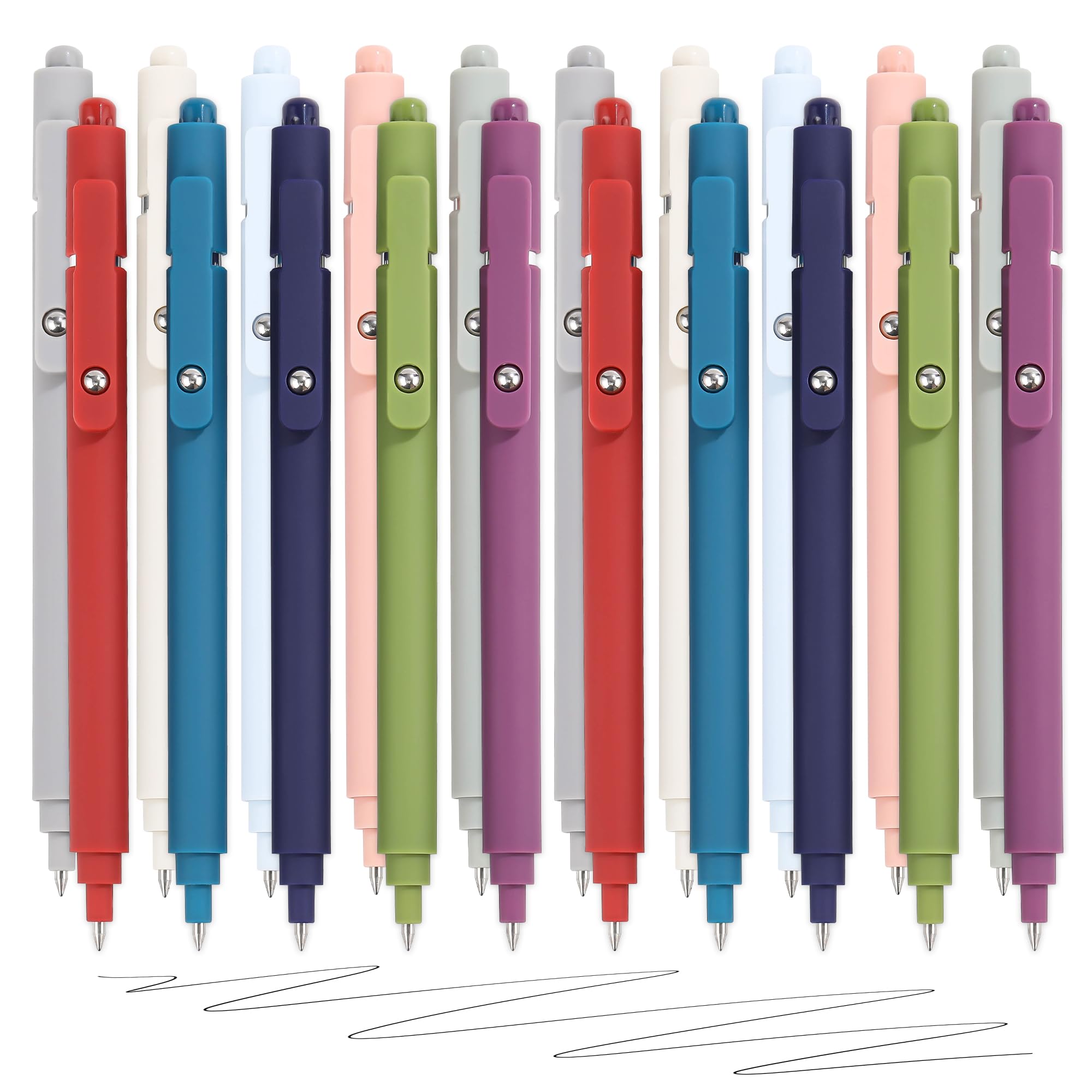 RIANCY Gel Pens black ink 20Pcs 0.5mm Multicolor Ink Pens Fine Point Coloring Pens for Journaling Aesthetic Pens Retractable Gel Pens School Supplies Gel Ink Pen Office Art Supplies
