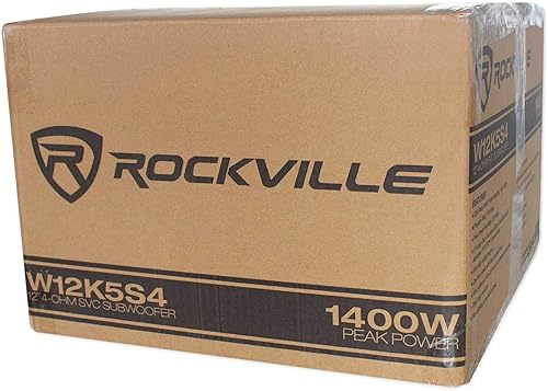 Miniatura 8 de Rockville K5 W12K5S4 1400W Peak 350W RMS Subwoofer de audio para automóvil de 12 pulgadas, 4 ohmios, graves profundos, manejo de alta potencia,