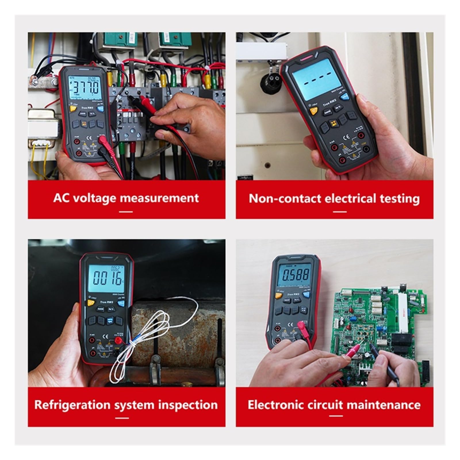 Cyfrowy Inteligentny Multimetr 1000V AC DC Woltomierz Amperomierz True Miernik Częstotliwości Kondensator Tester Temperatury Bezpieczny, Praktyczny, DokłAdny(60BT)