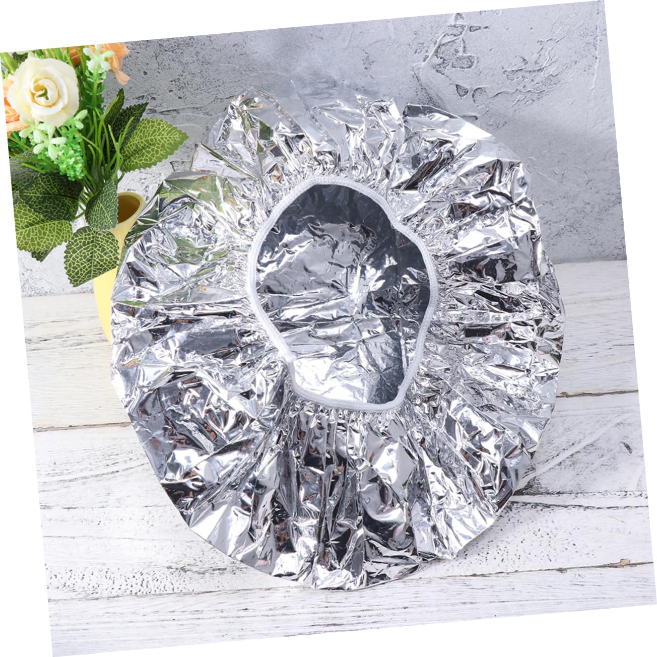 20pcs Aluminum Foil Hair Caps for Hair Styling and Treatment Heat Insulation Elastic Hairdressing Caps for Salon and Home Use Silver