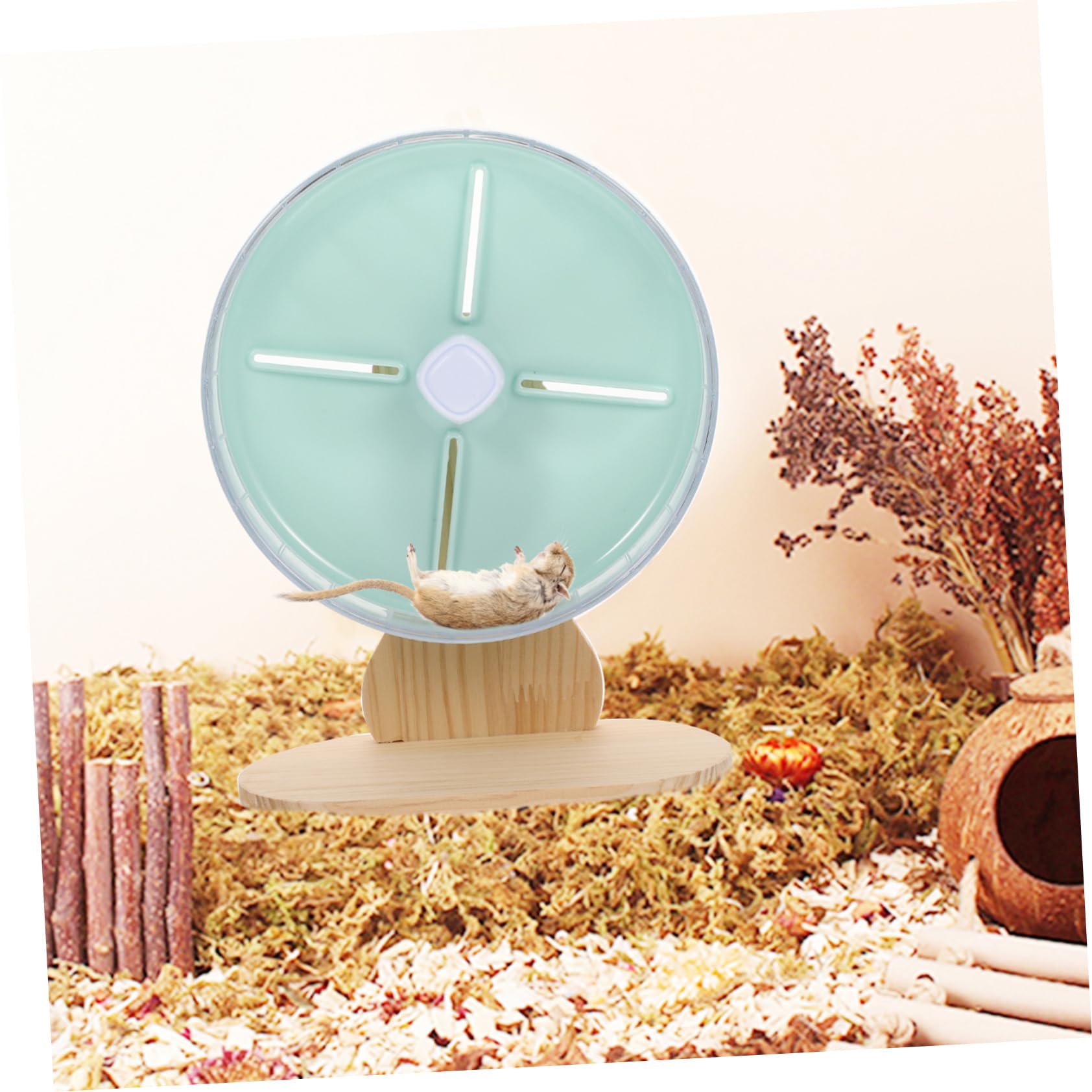 VICASKY Roue Silencieuse pour Hamster avec Base Jouet Compact pour Chinchilla Et Rat Accessoire Décoratif pour Cage