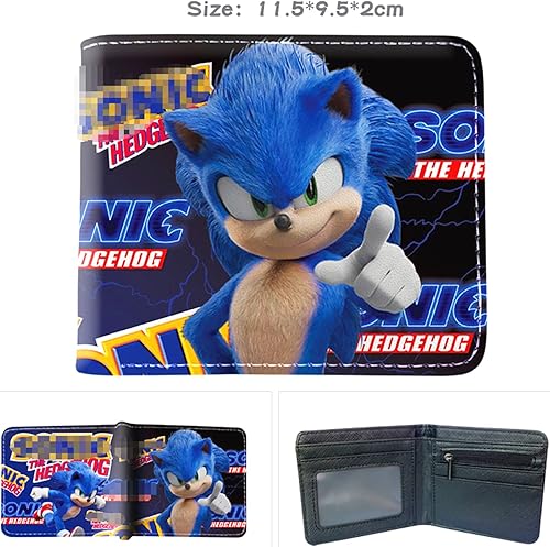 Miniatura 2 de Sonic Wallets - Cartera de bolsillo sónico con moneda con cremallera y tarjetero de crédito para regalos sónicos