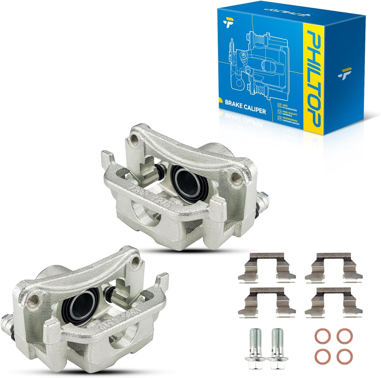 PHILTOP Brake Caliper Rear Compatible with 2005-2008 G35, 2009-2010 G37, 2006-2009 M35, 2006-2009 350Z, 2006-2009 M45, 2009-2009 370Z, 19-B2792, 19-B2793