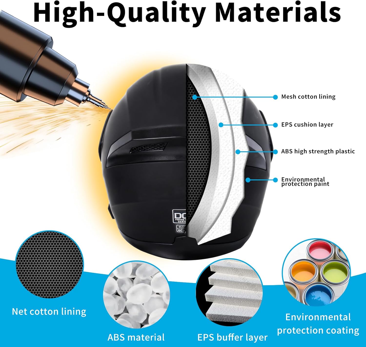 Motorcycle Bluetooth Modular Helmet, DOT FMVSS-218 Approved Flip Up Full Face Motorcycle Dual Visor Helmet, with Dual Speakers and Microphone, for Adults Men and Women