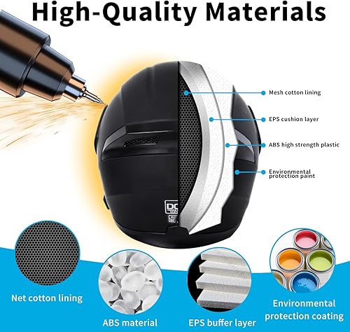 Miniatura 3 de Casco de motocicleta Bluetooth modular, NVSIO, con aprobación DOT FMVSS-218, abatible, cara completa, con doble visera, para adultos hombres y