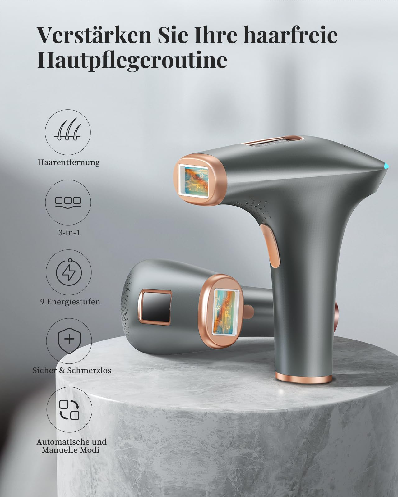 Haarlosy Haarentfernungsgerät mit 999,900 Lichtimpulse
