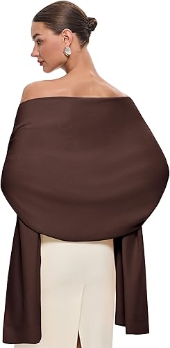 Miniatura 31 de PULI Bufanda y chal tipo pashmina para mujer, accesorio para vestido de noche, gran bufanda manta larga, chal para boda nupcial de invierno, Negro