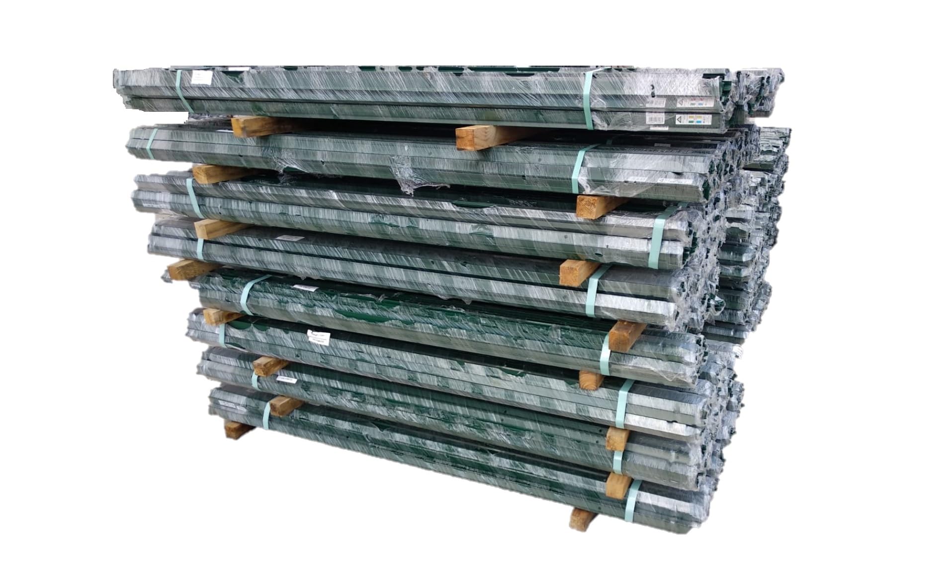 10 Pz Palo a t, paletto in ferro per recinzione plastificato verde 30x30x30 TUTTE LE MISURE (Altezza 225cm)