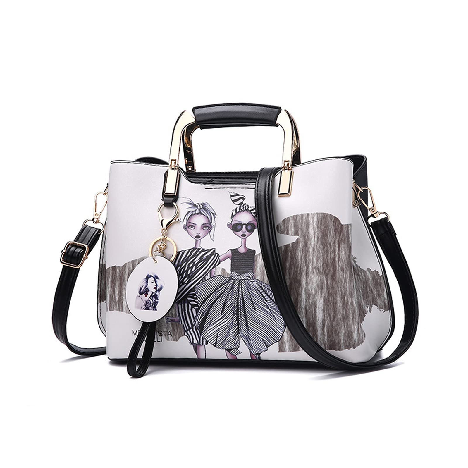 NICOLE & DORIS Elegante Handtasche Damen Designer Schultertasche Shopper Frauen Umhängetasche Mode Taschen mit Schönem Muster Henkeltasche Personalisierte Top Griff Tasche