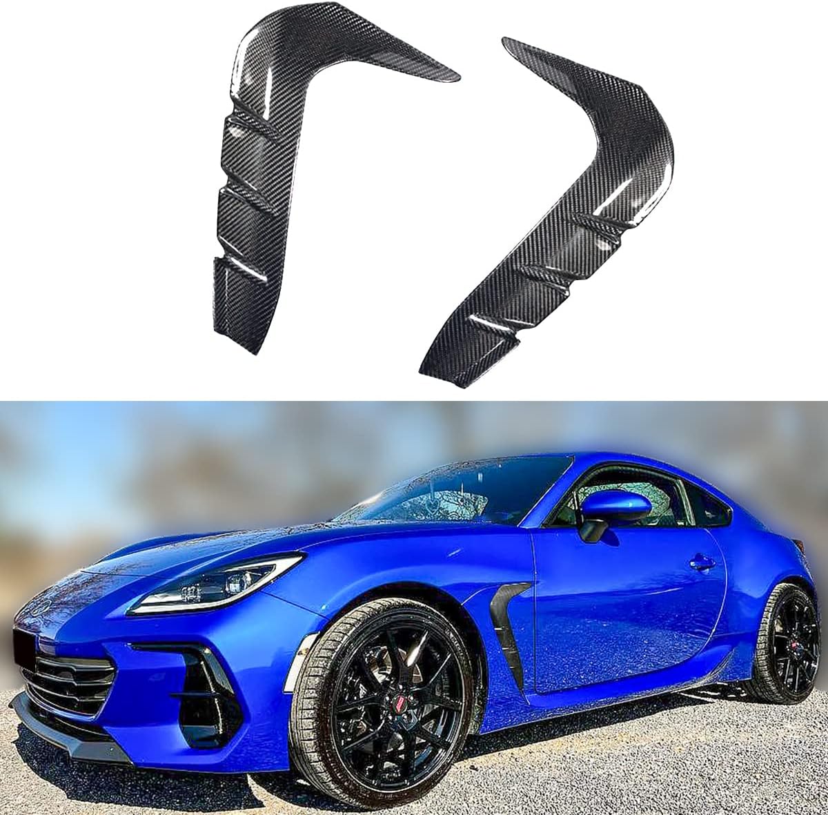 Cuztom Tuning Real Carbon Fiber ST Style Add-On Front Fender Side Vent Garnish Trim Compatible for 2022 2023 Subaru BRZ & Toyota GR 86