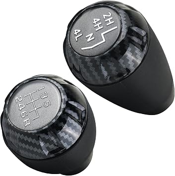 APPERFiT Shift Shifter Knob Set Carbon Fiber for Manual Transmission & 4x4 Transfer Case Compatible with Jeep Wrangler JK 2011 2012 2013 2014 2015 2016 2017 2018