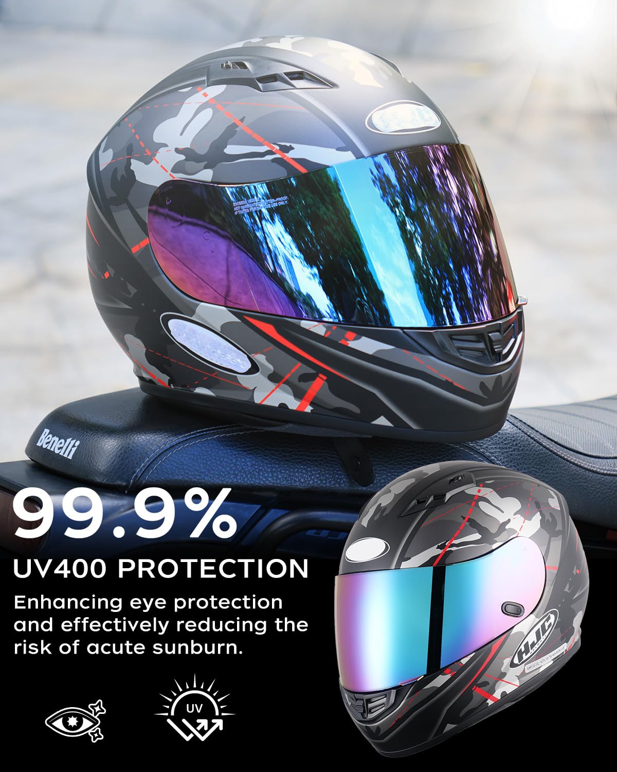 Soman CL-17 Visor Replacement, HJ-09 Face Shield Compatible with CL-16 CL-15 CL-SP CS-R1 CS-R2 CS-R3 AC-12 FS-10 FS-15 FG-15 IS-16 (Rainbow) : Automotive