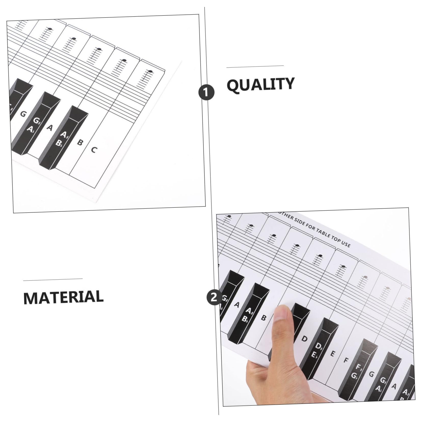 BESTonZON 1pc 88 Key Piano Keyboard Chart Practice Standard Piano Keyboard Paper