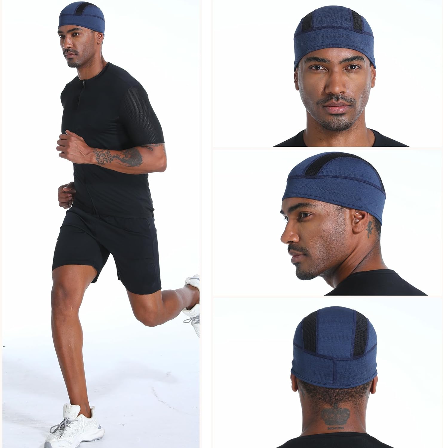 vidsel Skull Cap Cooling Helmet Liner Beanie Breathable Mesh Sweat Wicking Cycling Running Hat for Men Women - Image 4