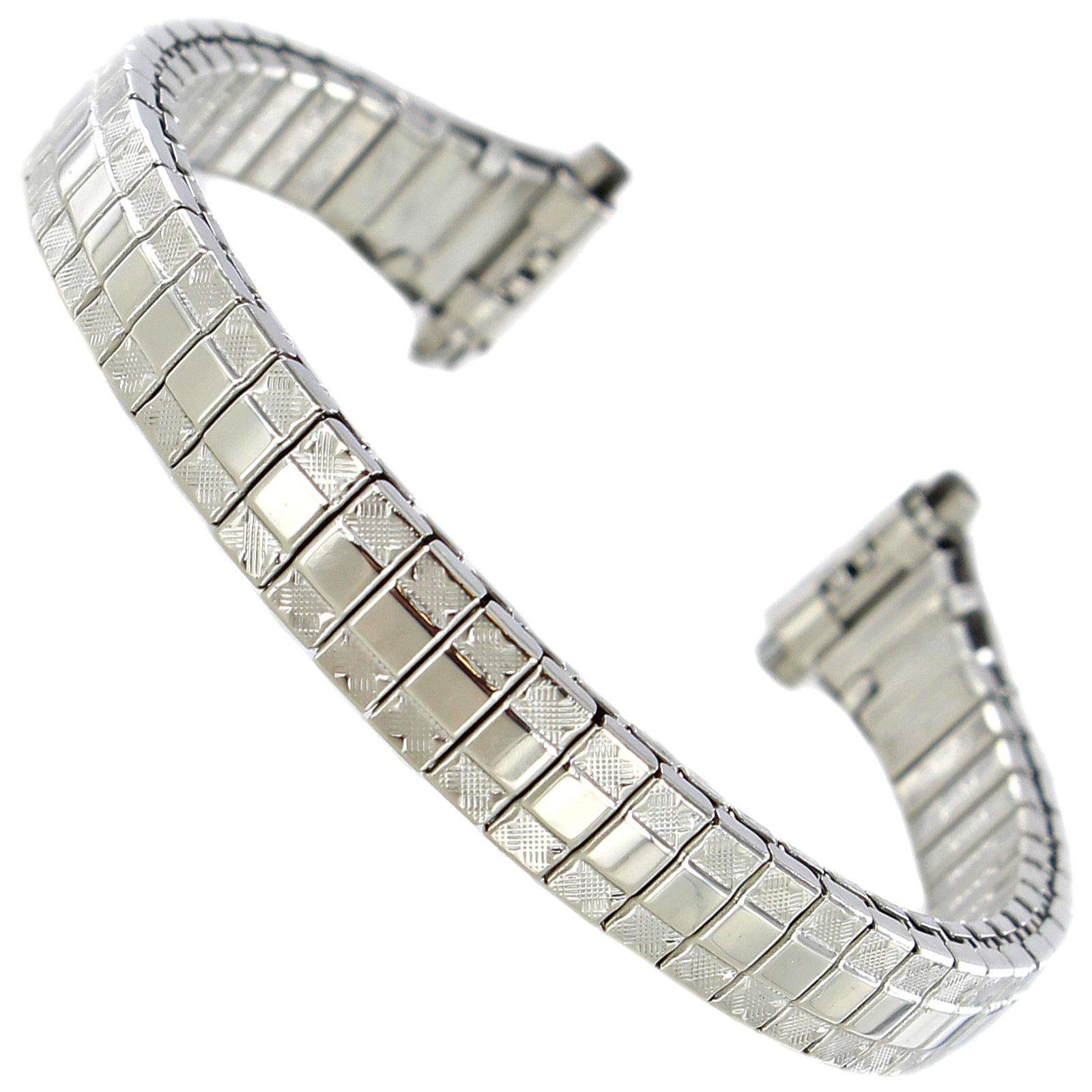 10-13mm Milano Silver Tone Stainless Ladies Expansion Watch Band Reg 1739/02