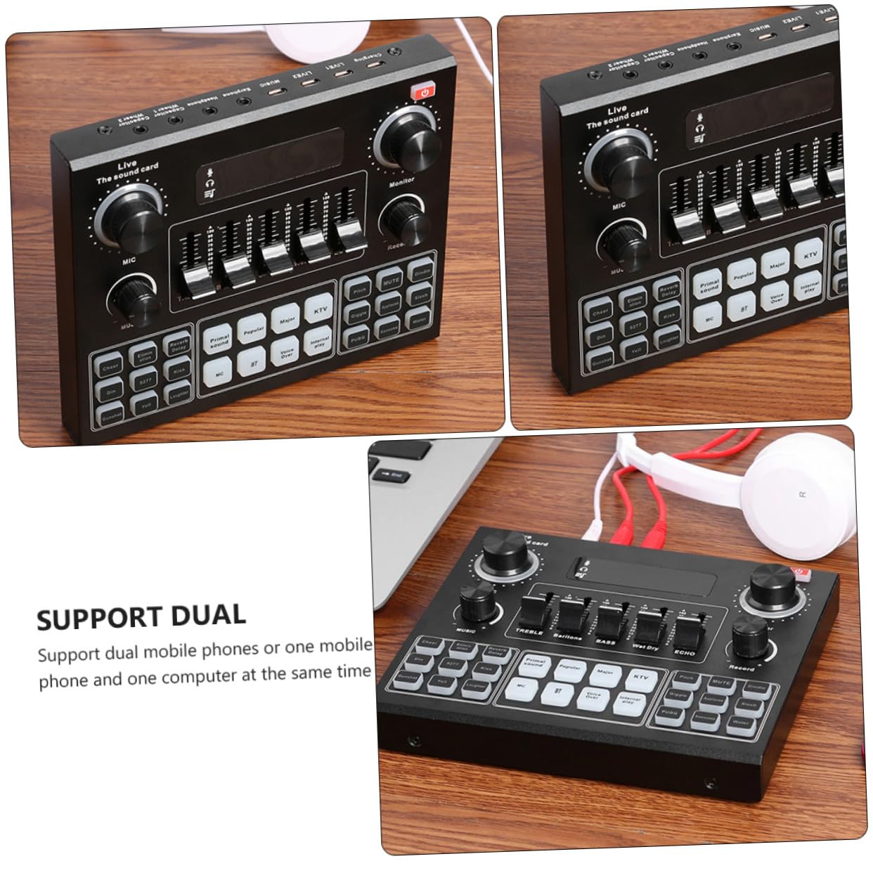 Tarjeta de Sonido Externa Portátil para Teléfono Móvil y Computadora, Dsp de 32 bits, 4 Efectos Personalizados y Conexión Inalámbrica Estable, Adecuado para Transmisión en Color Aleatorio