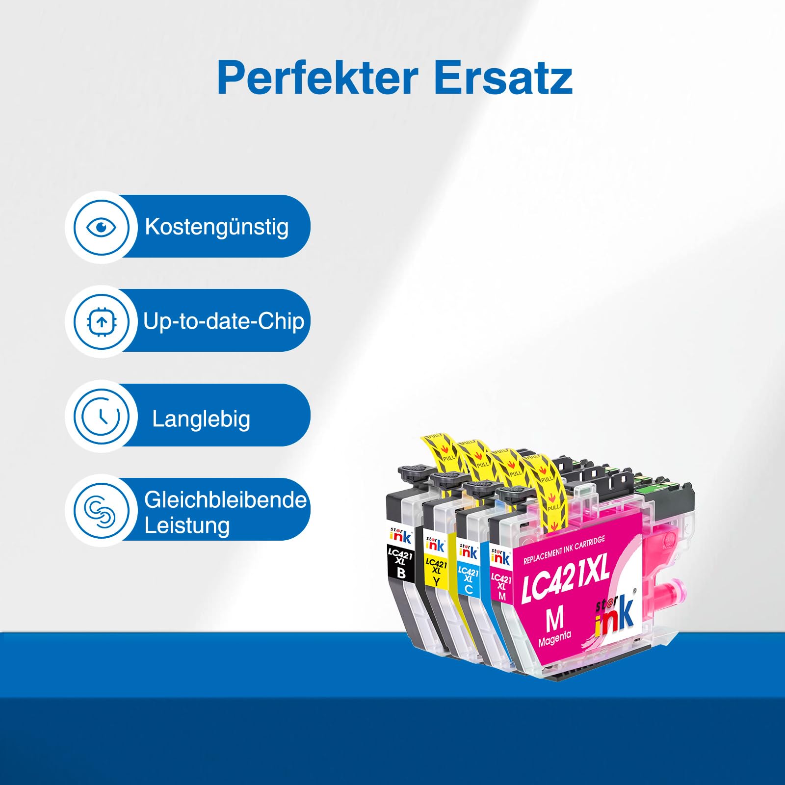 Paltree LC421 LC421XL Patronen Kopatible für Brother LC421 XL