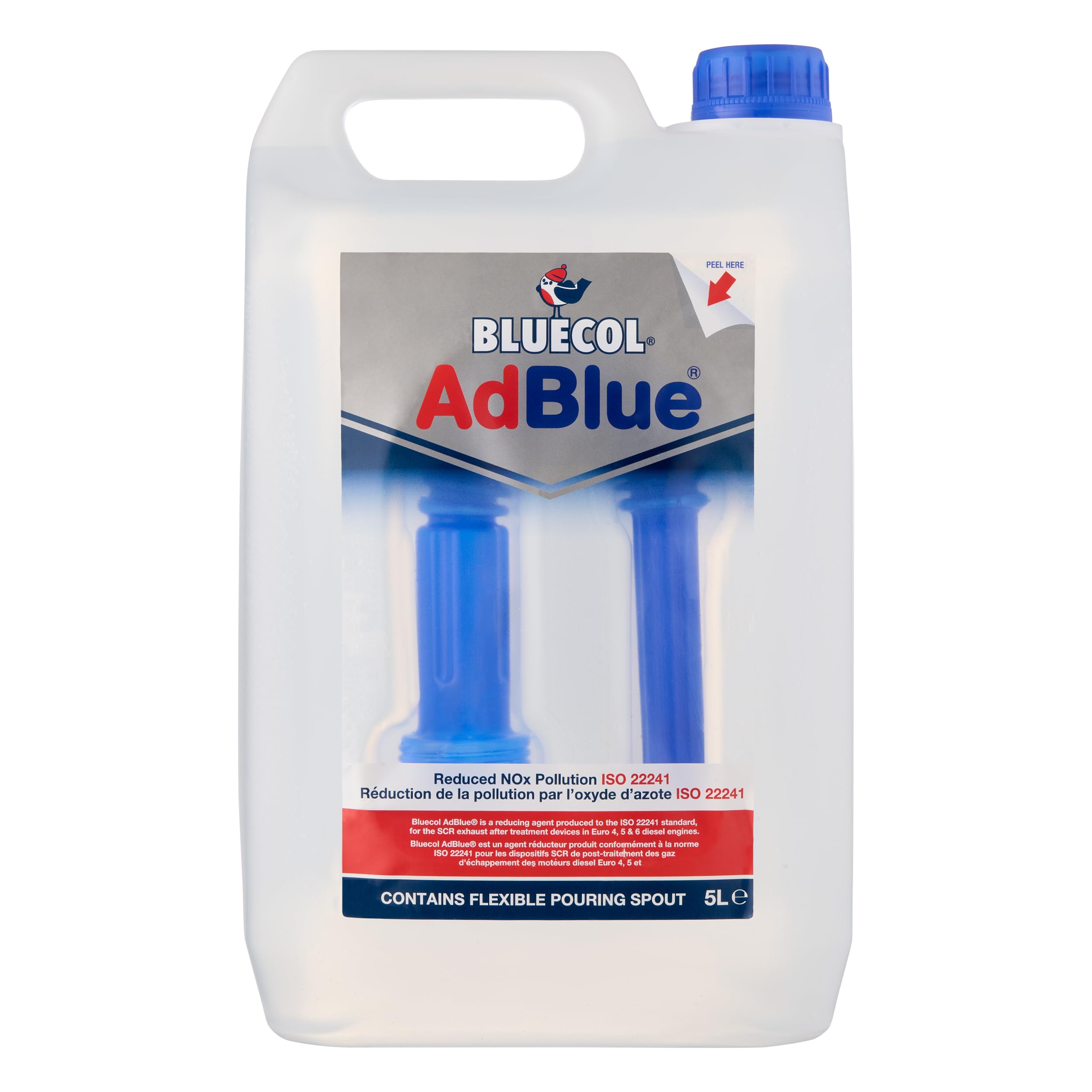 Bluecol AdBlue with Integrated Easy Pour Spout, 5L - High Purity Diesel Exhaust Fluid for SCR Equipped Vehicles, Reduces Emissions & Protects the Environment